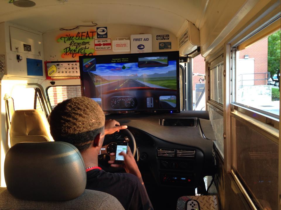 Driving while distracted simulation with one student