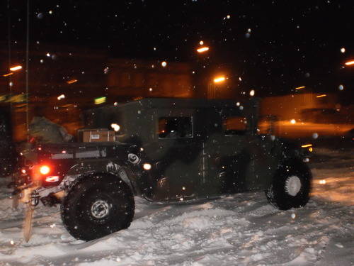 Kansas National Guard vehicle assisting Cherokee County residents