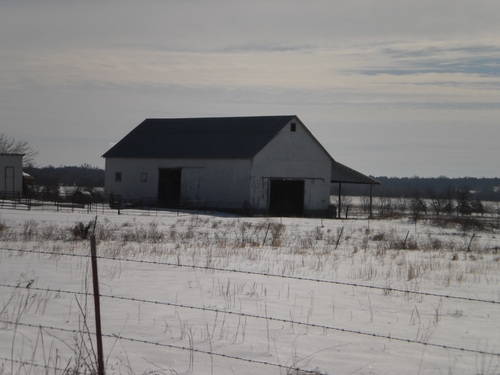 Farmhouse in the snow