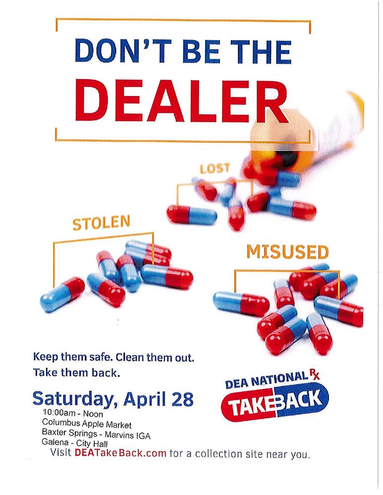 Don't be the Dealer - Drug Take Back flyer